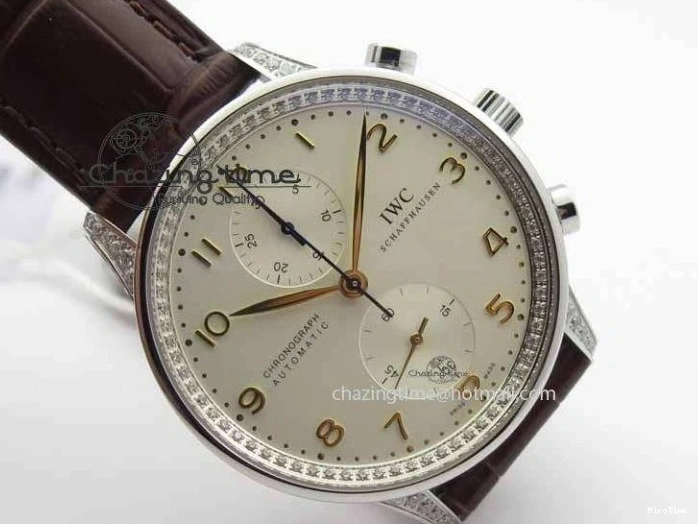 MIROTIME 0507 Portuguese IW3714 Diam ZF V2 1:1 Best Edition White Dial RG Numbers On Brown Leather Strap A79350 (Slim Movement) Fashionable 7246
